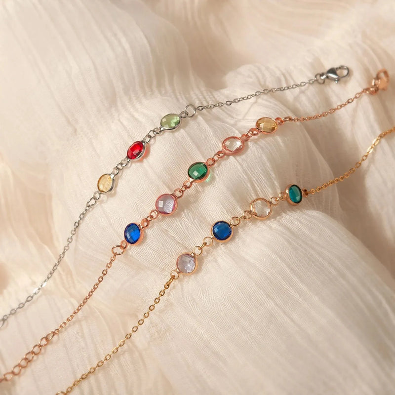Grandma Gift Family Birthstone Custom Jewelry - Personalzied Birthstone Bracelet - Custom Bracelet - Mothers Day Gifts For Grandma