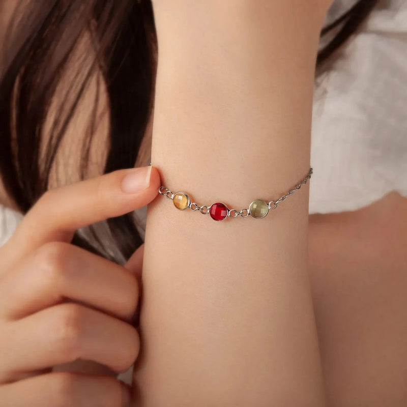 Grandma Gift Family Birthstone Custom Jewelry - Personalzied Birthstone Bracelet - Custom Bracelet - Mothers Day Gifts For Grandma
