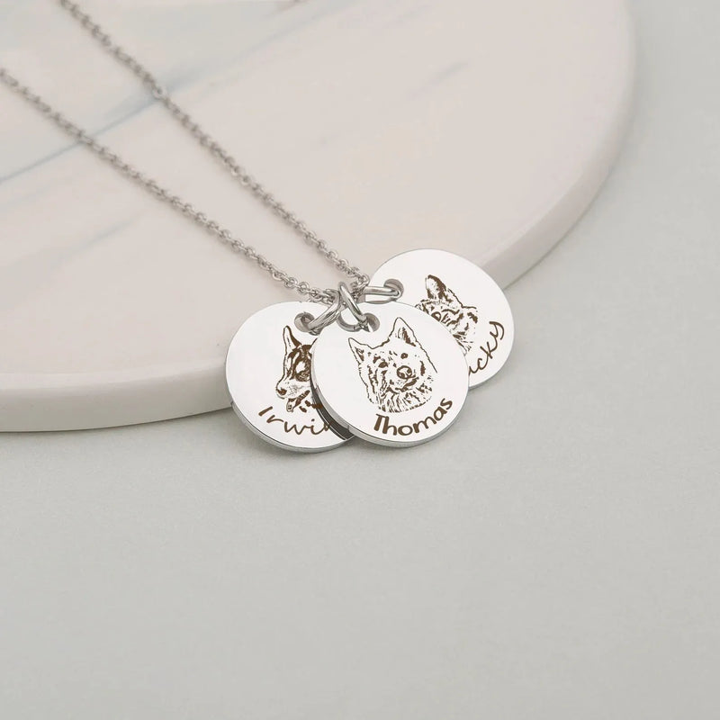 Pet Portrait Custom Dog Necklace - Custom Pet Necklace -Handmade Jewelry Personalized Mothers Day Gift Pet Mom Gift - Dog Necklace for Women
