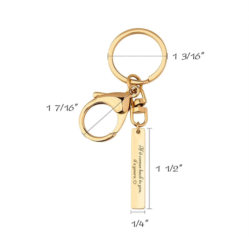 Memorial Gift Custom Fingerprint Keychain - Personalized Handwriting Keychain - Stainless Steel Keychain Vertical Bar Keychain Gifts for Dad