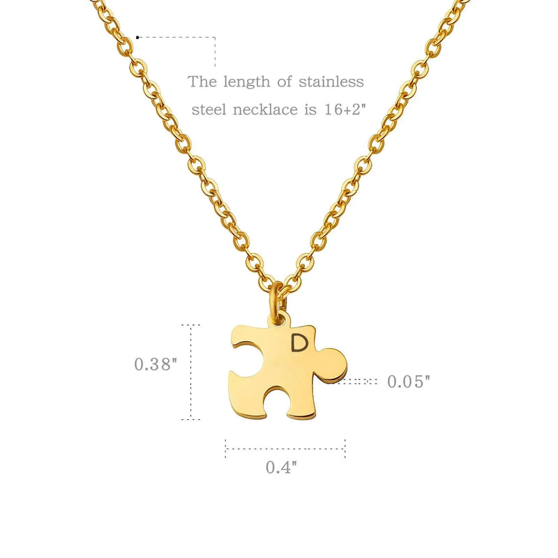 Personalized Couples Gifts - Tiny Puzzle Piece Necklace - Couple Necklace Set - Matching Necklaces for Couples