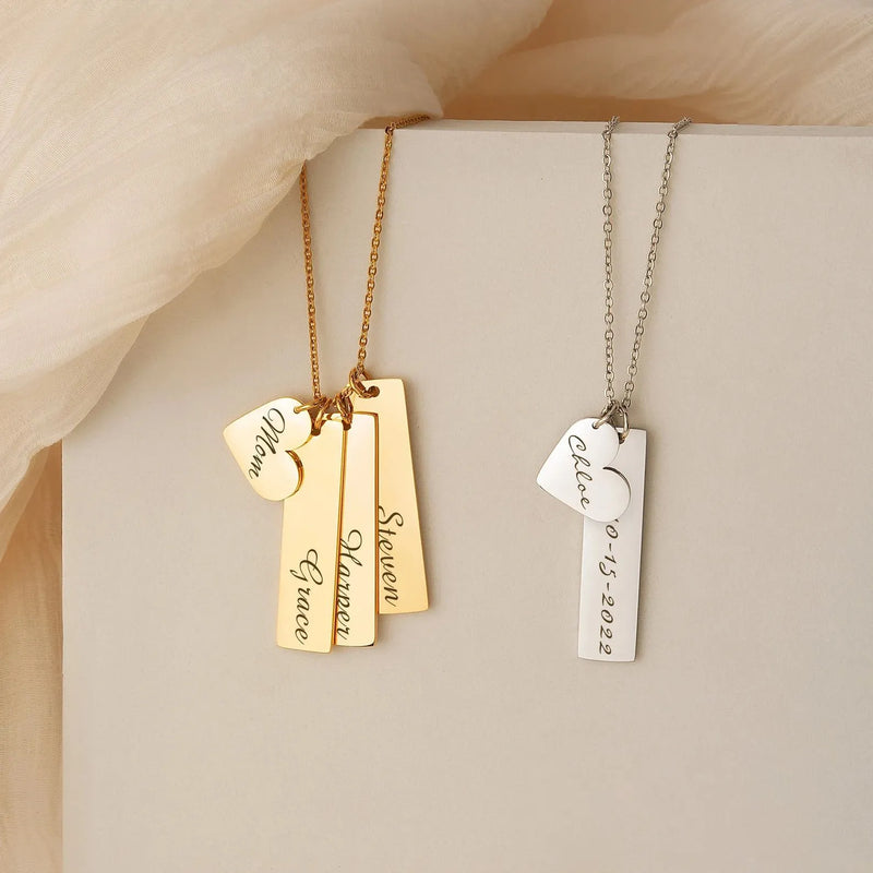 Mom Jewelry with Kids Name - Custom Name Necklace Mom Necklace - Engraved Necklace Multiple Names - Personalized Mothers Day Gift for Her