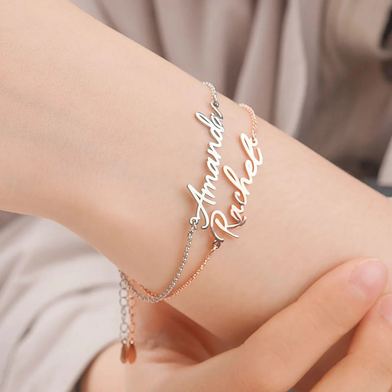 Name Bracelet - Personalized Name Bracelet - Name Bracelet for Women Sterling Silver - Handmade Jewelry - Mothers Day Gifts