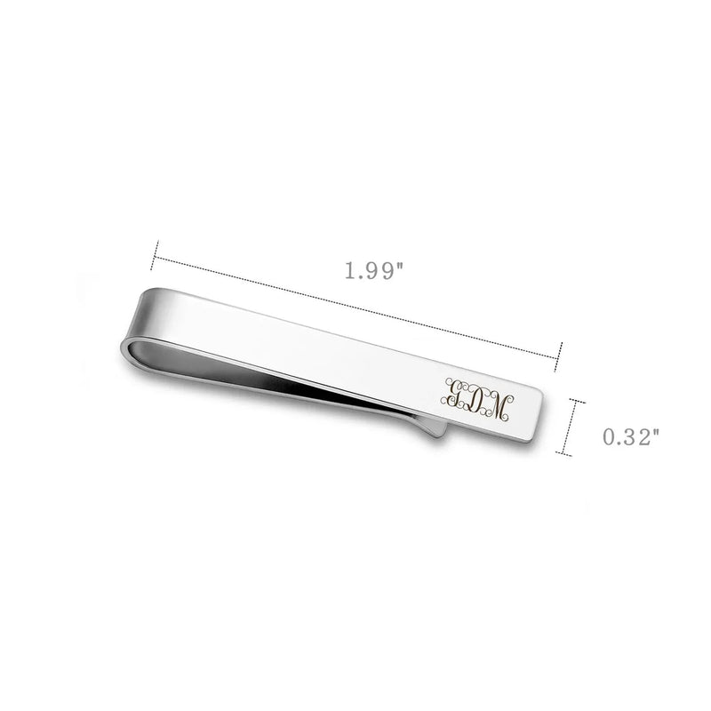 Personalized Name Tie Clip and Cufflink Set - Wedding Gift Tie Clip and Cufflink Set - Monogram Tie Clip With Initial