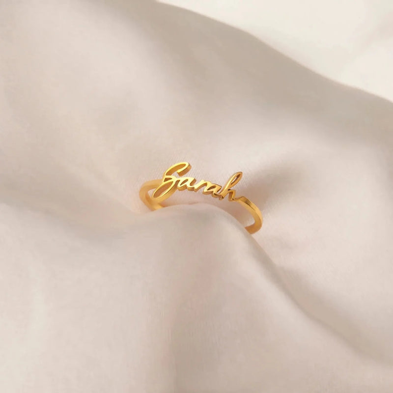 New Mom Gift - Custom Baby Name Ring Sterling Silver - Dainty Name Ring - Personalized Ring - Mothers Day Jewelry Gift For Mom