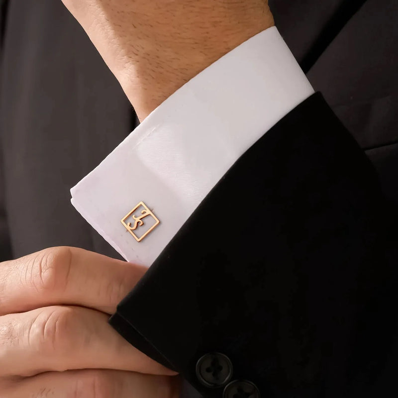Custom Initial Cufflinks for Men - Name Cufflinks - Stainless Steel Cufflinks - Personalized Cufflinks for Him - Gift For Dad