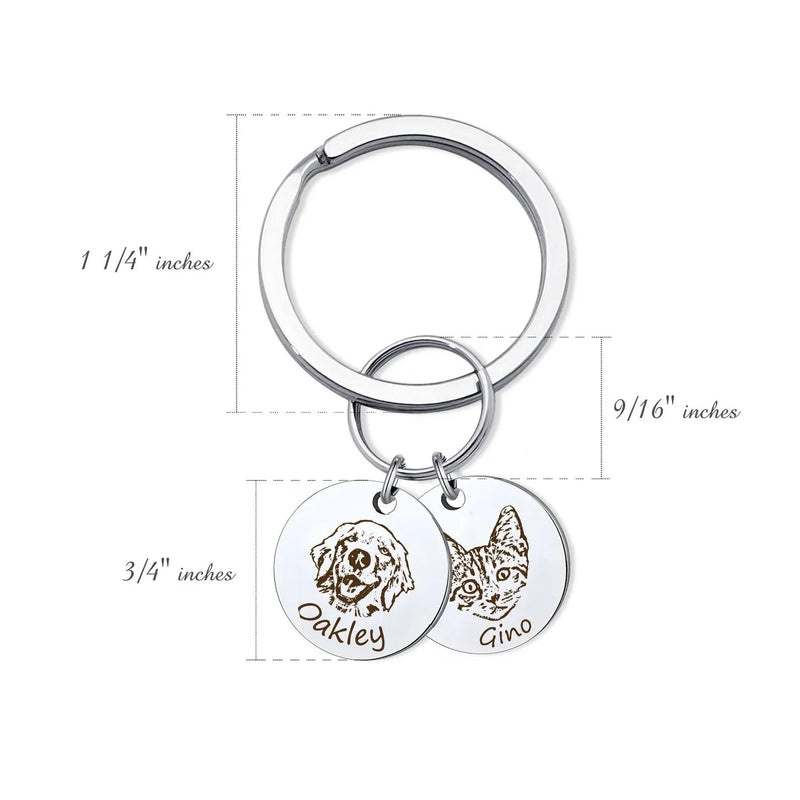 Personalized Dog Keychain - Custom Dog Portrait Keychain - Pet Keychain Dog Memorial Keychain - Husband Fathers Day Gift from Wife - Dog Dad