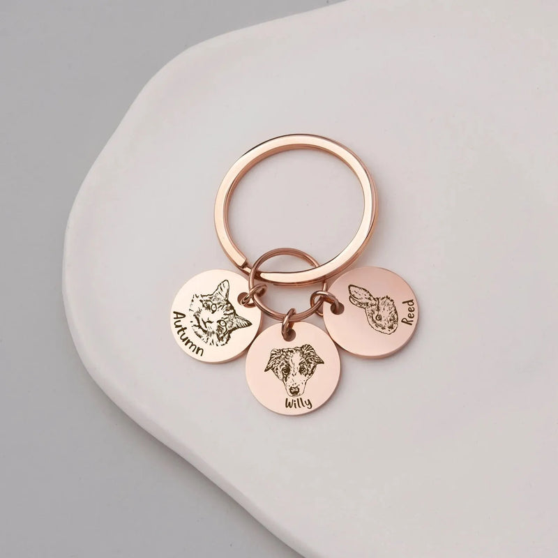 Personalized Dog Keychain - Custom Dog Portrait Keychain - Pet Keychain Dog Memorial Keychain - Husband Fathers Day Gift from Wife - Dog Dad