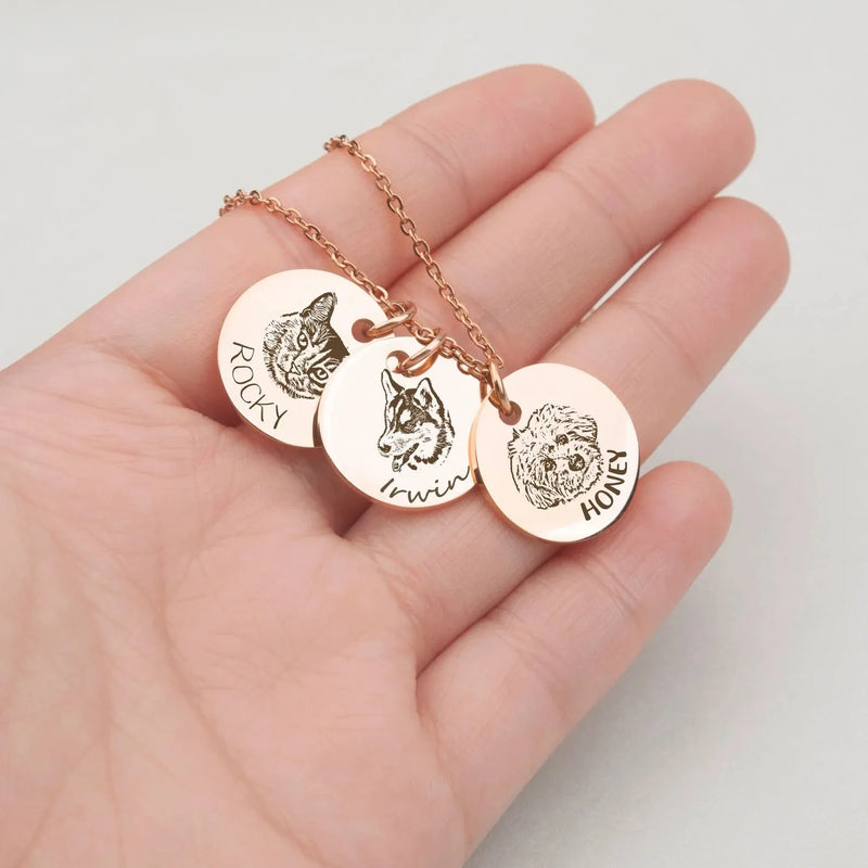 Personalized Dog Necklace for Woman - Pet Portrait Custom -Memorial Gift for Dog Mom -Mothers Day Pet Mom Gift -Cat Memorial Jewelry for Her