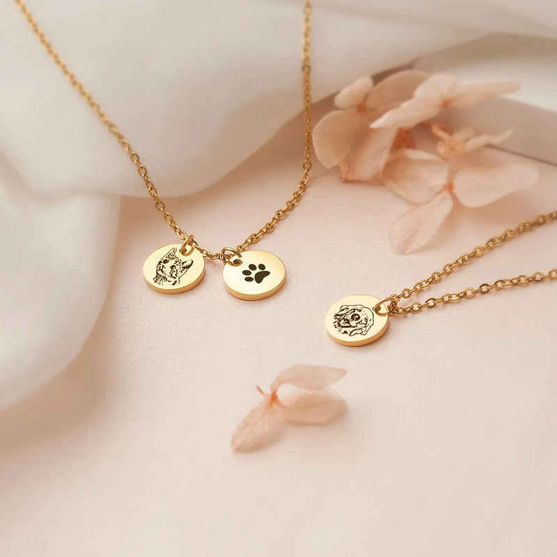Personalized Dog Necklace for Woman - Pet Portrait Custom -Memorial Gift for Dog Mom -Mothers Day Pet Mom Gift -Cat Memorial Jewelry for Her