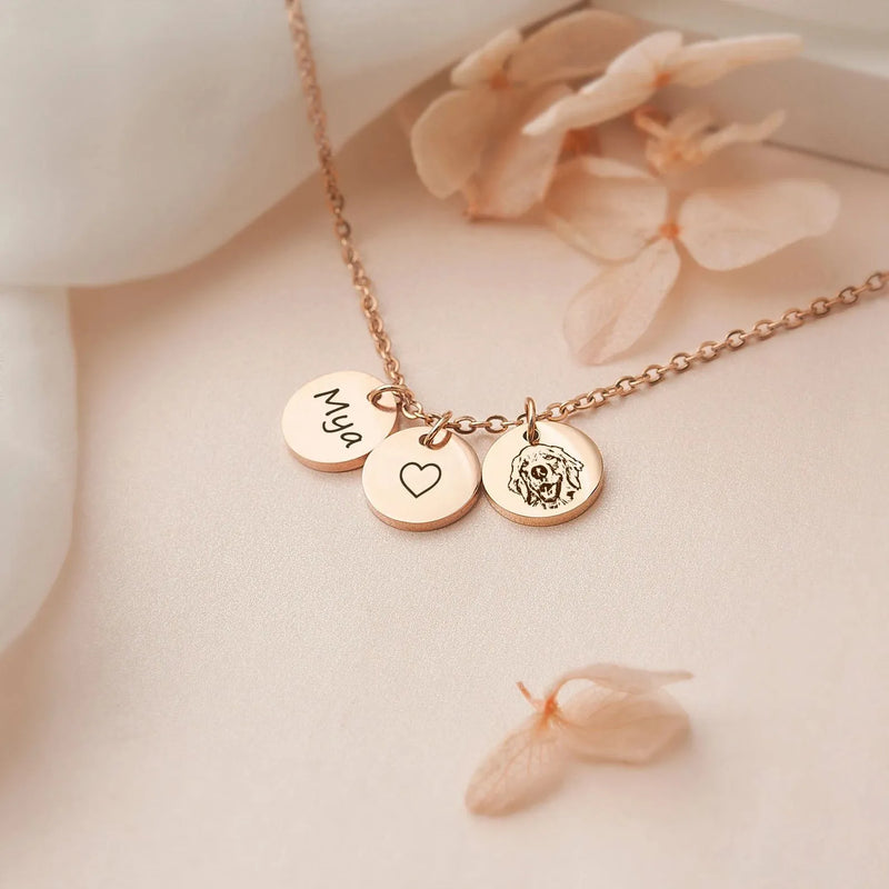 Personalized Dog Necklace for Woman - Pet Portrait Custom -Memorial Gift for Dog Mom -Mothers Day Pet Mom Gift -Cat Memorial Jewelry for Her