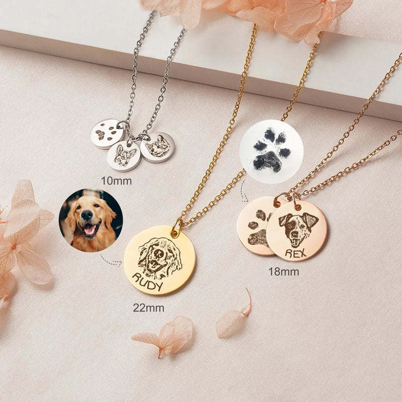 Personalized Dog Necklace for Woman - Pet Portrait Custom -Memorial Gift for Dog Mom -Mothers Day Pet Mom Gift -Cat Memorial Jewelry for Her