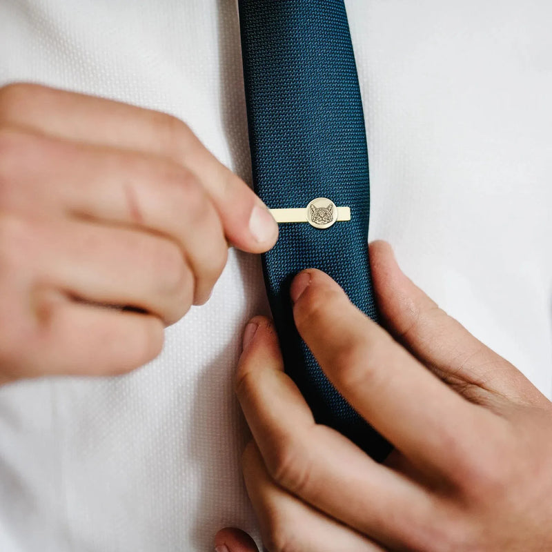Wedding Gift for Groom - Dog Tie clip - Custom Tie Clip - Tie Clip Personalize Pet Portrait -Engraved Tie Bar -Logo Tie Clip