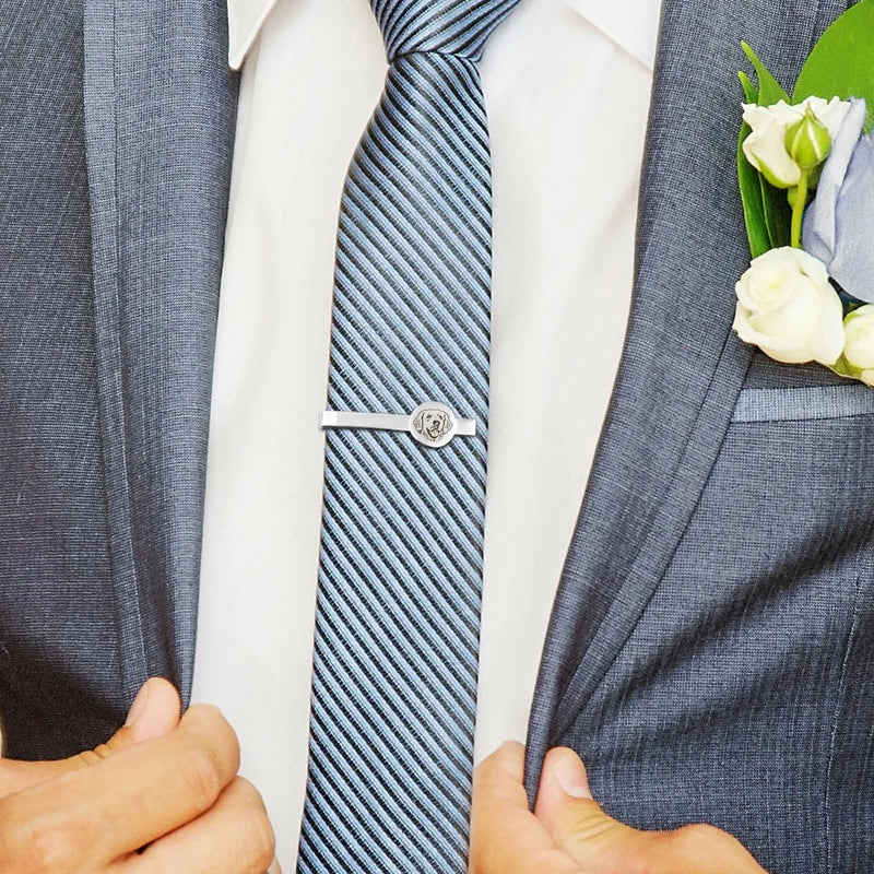 Wedding Gift for Groom - Dog Tie clip - Custom Tie Clip - Tie Clip Personalize Pet Portrait -Engraved Tie Bar -Logo Tie Clip