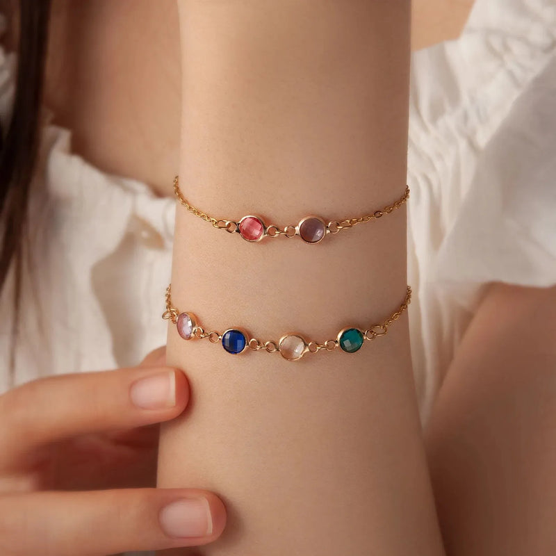 Family Birthstone Bracelet - Mom Bracelet Personalized Birthstone Jewelry - Charm Bracelet Handmade Jewelry Personalized Mothers Day Gifts