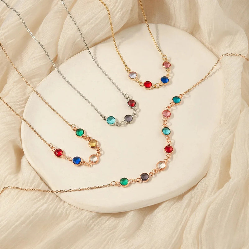 Grandma Necklace - Family Birthstone Necklace Custom - Personalized Mothers Day Jewelry Grandma Gift - Multi-Birthstone Necklace Mothers Day
