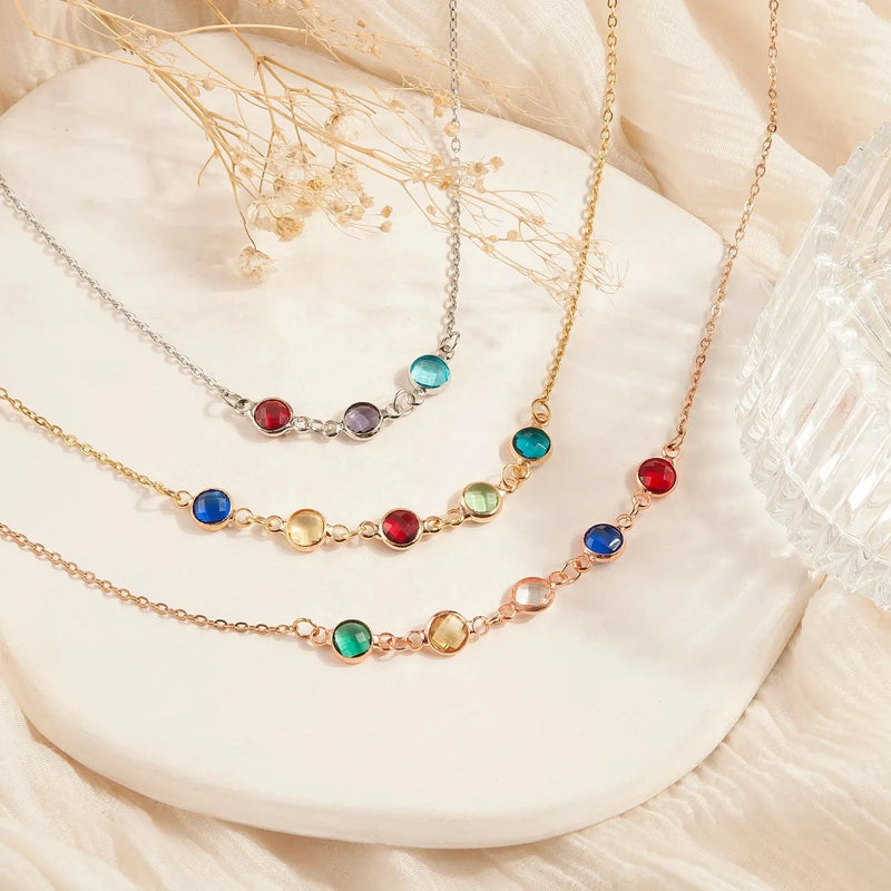 Grandma Necklace - Family Birthstone Necklace Custom - Personalized Mothers Day Jewelry Grandma Gift - Multi-Birthstone Necklace Mothers Day