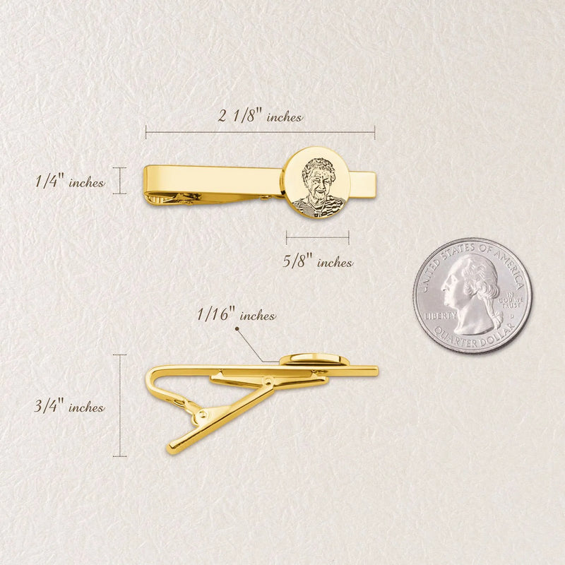 Groom Gift - Tie Clip Personalized - Engraved Tie Clip - Custom Photo Tie Bar - Memorial Tie Clip Gift For Groom From Bride