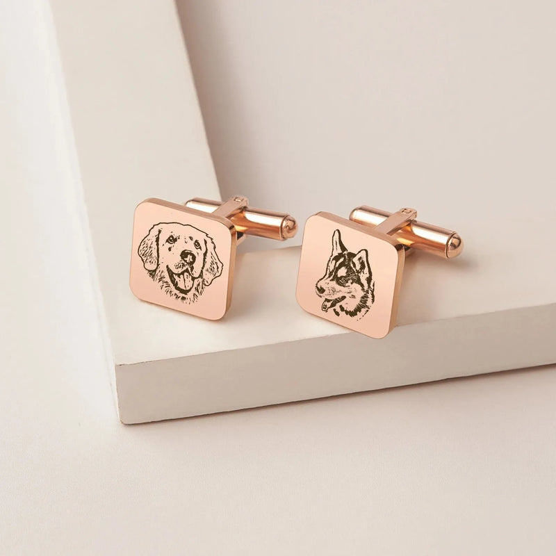 Custom Cufflinks Pet - Pet Portrait Custom - Pet Cuff links - Dog Cuff Links Cat Cufflinks - Personalized Wedding Gift Groomsmen Gift