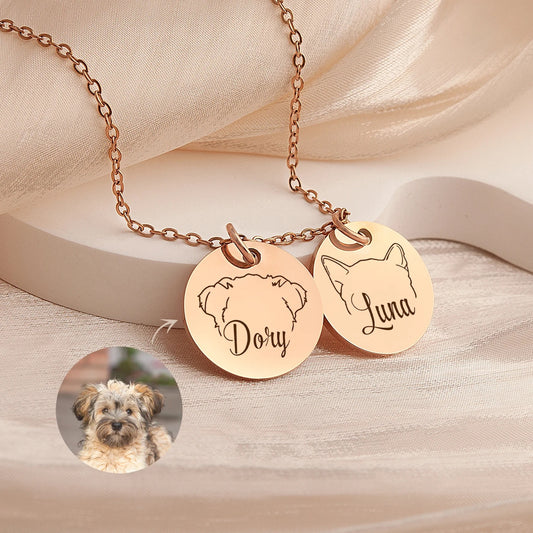 Dog Ear Name Necklace - Custom Actual Pet Ear Necklace - Dog Name Necklace - Pet Memorial Jewelry - Personalized Pet Jewelry for Women