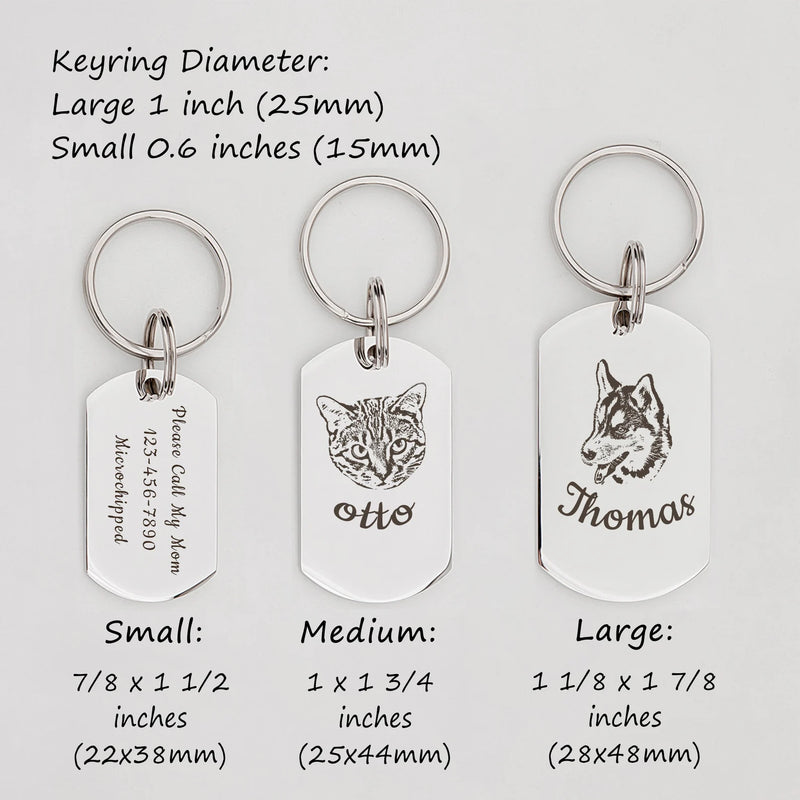 Pet Portrait Keychain - Custom Pet Portrait - Dog Keychain Engraved from Actual Photo - Pet Photo Keychain - Dog Dad Gift Fathers Day