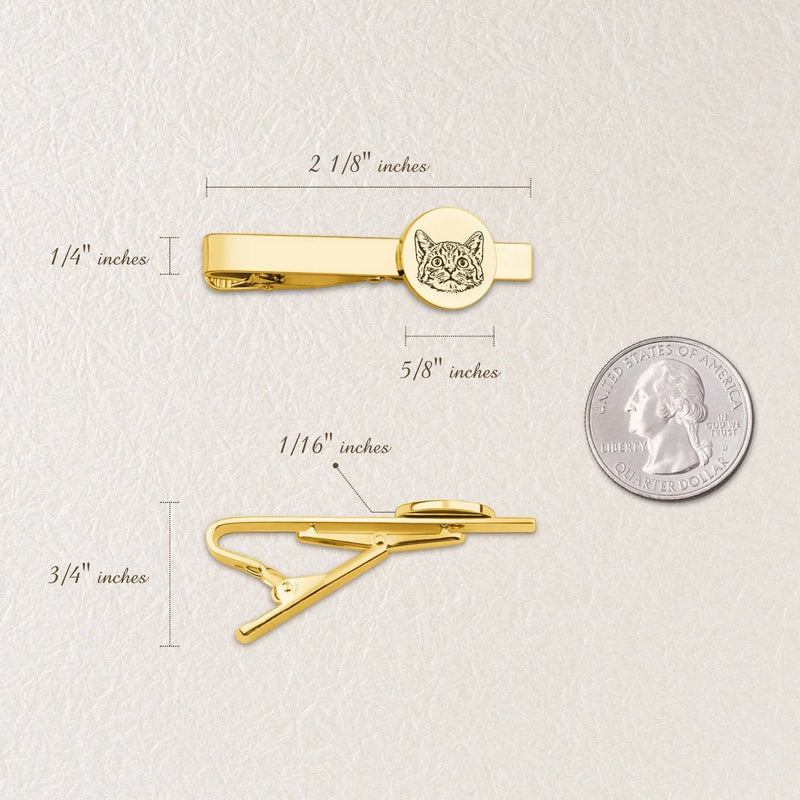 Groom Gift from Bride - Tie Clip and Cufflink Set - Engraved Tie Clip - Custom Portrait Photo Cuff Links - Wedding Gift