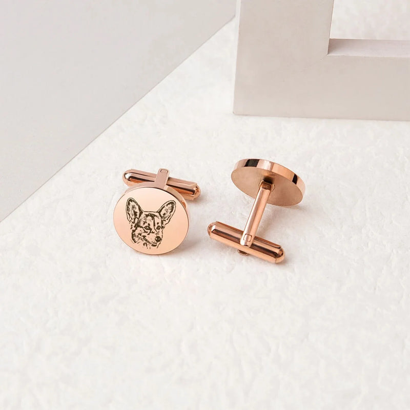 Custom Cuff Links - Pet Portrait Cufflinks - Memorial Cuff Links - Groom Gift from Bride - Personalized Gift For Him
