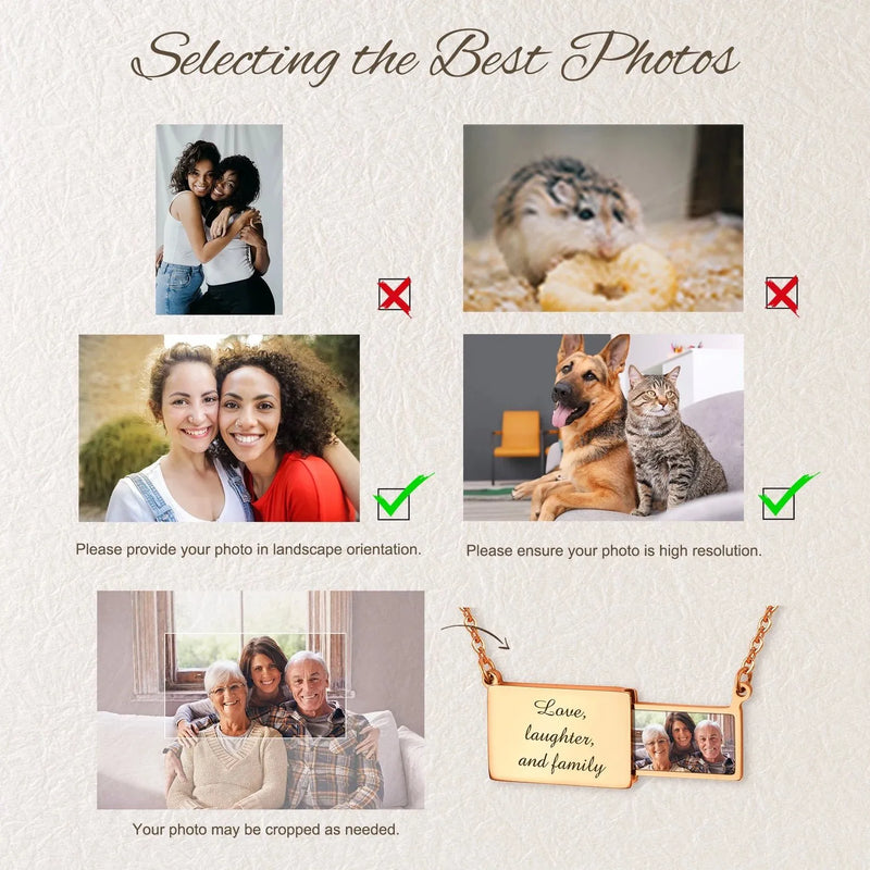 Graduation Gifts - Photo Locket Necklace- Engraved Necklace - Hidden Drawer Photo Necklace - Anniversary Gift for Her - Best Friend Gift