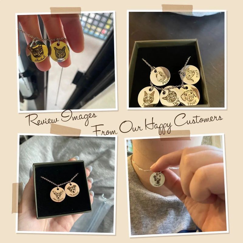 Pet Portrait Custom Dog Necklace - Custom Pet Necklace -Handmade Jewelry Personalized Mothers Day Gift Pet Mom Gift - Dog Necklace for Women