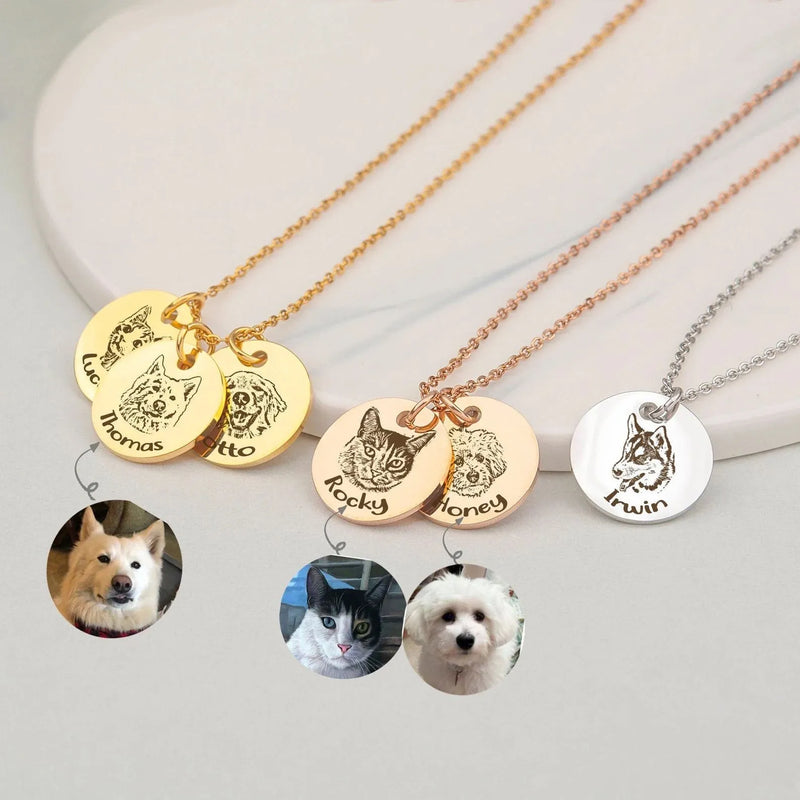 Pet Portrait Custom Dog Necklace - Custom Pet Necklace -Handmade Jewelry Personalized Mothers Day Gift Pet Mom Gift - Dog Necklace for Women