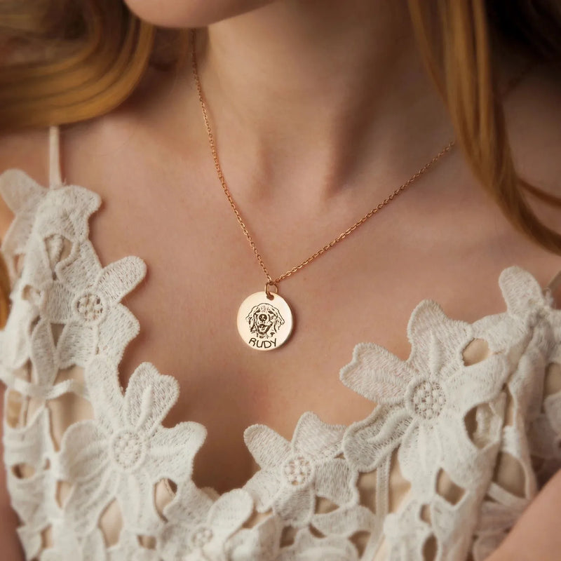ersonalized Dog Necklace for Woman - Pet Portrait Custom -Memorial Gift for Dog Mom -Mothers Day Pet Mom Gift -Cat Memorial Jewelry for Her