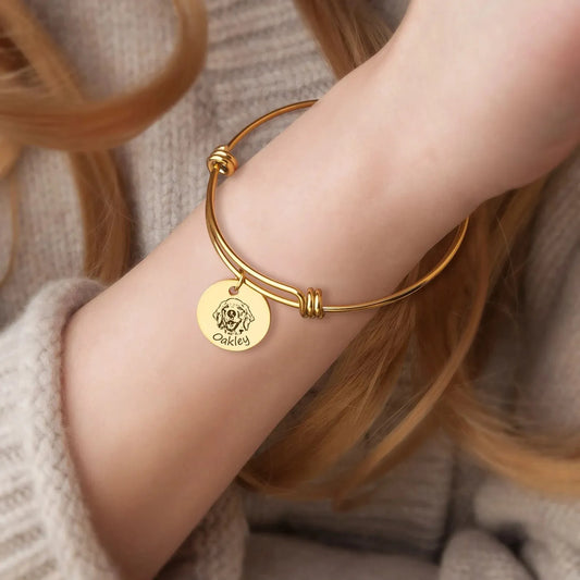 Pet Bracelet Personalized - Pet Memorial Bracelet with Angel Wing Charm - Custom Pet Memorial Jewelry Mothers Day Gift for Grandma