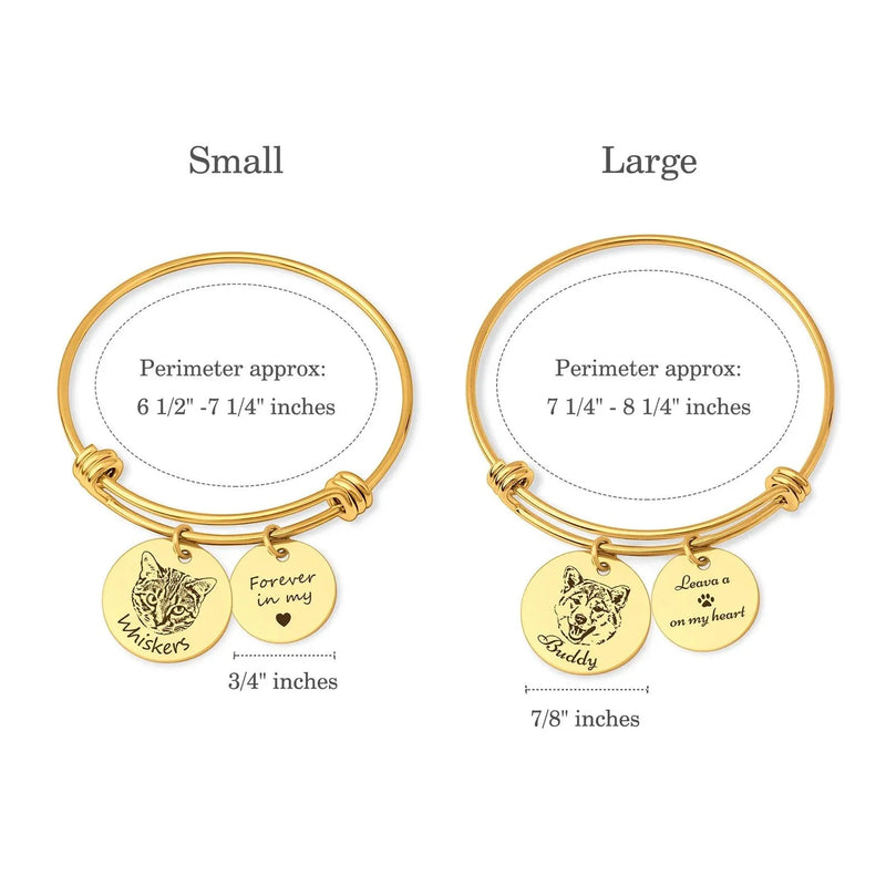 Dog Name Bracelet - Custom Pet Portrait - Pet Loss of Dog Memorial Gift - Dog Portrait Bracelet - Pet Memorial Gift - Grandma Gift