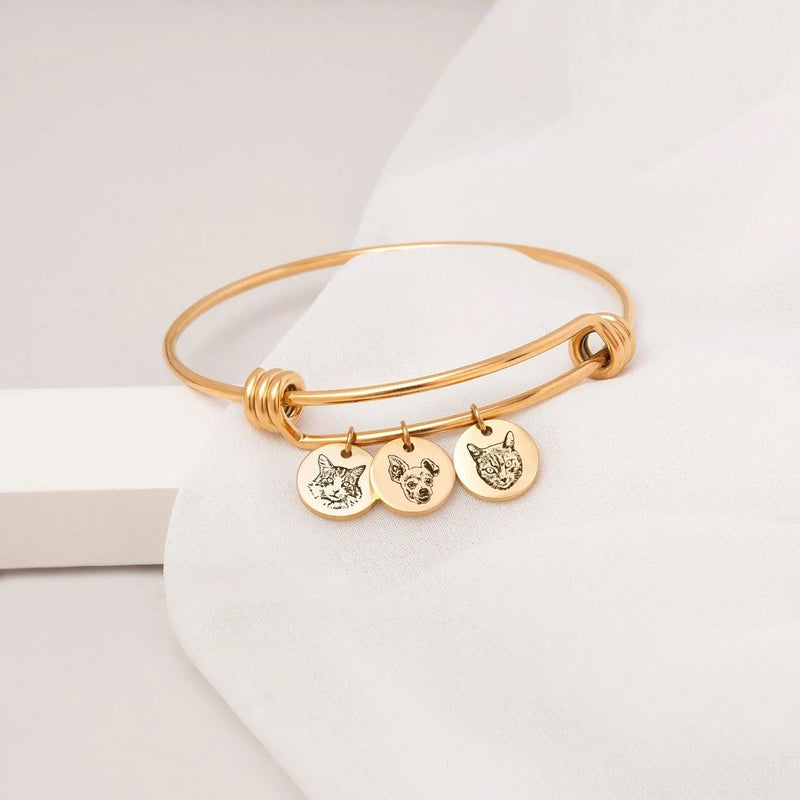 Pet Bracelet Personalized - Pet Portrait Custom - Dog Memorial Bracelet - Custom Bracelets Handmade Gift Dog Mom Cat Mom Mothers Day Gifts
