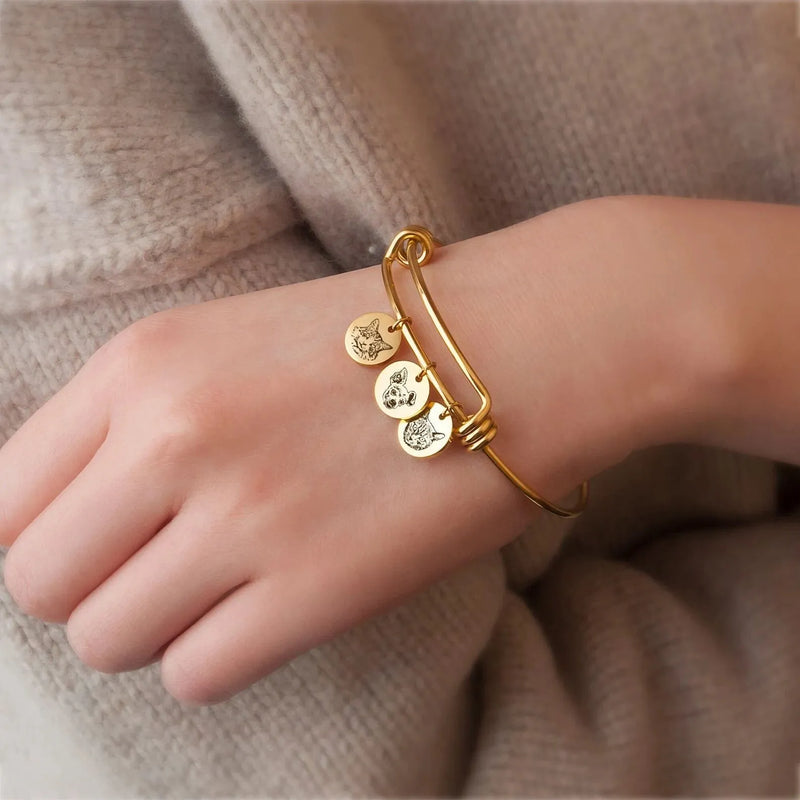 Pet Bracelet Personalized - Pet Portrait Custom - Dog Memorial Bracelet - Custom Bracelets Handmade Gift Dog Mom Cat Mom Mothers Day Gifts