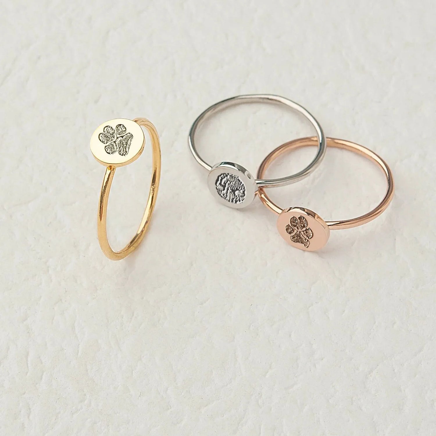 Pet Memorial Gift - Dog Ring - Custom Paw Print Ring - Engraved Nose Print Jewelry - Pet Lover Gift - Gifts for Dog Mom
