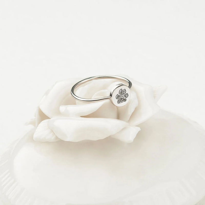Pet Memorial Gift - Dog Ring - Custom Paw Print Ring - Engraved Nose Print Jewelry - Pet Lover Gift - Gifts for Dog Mom