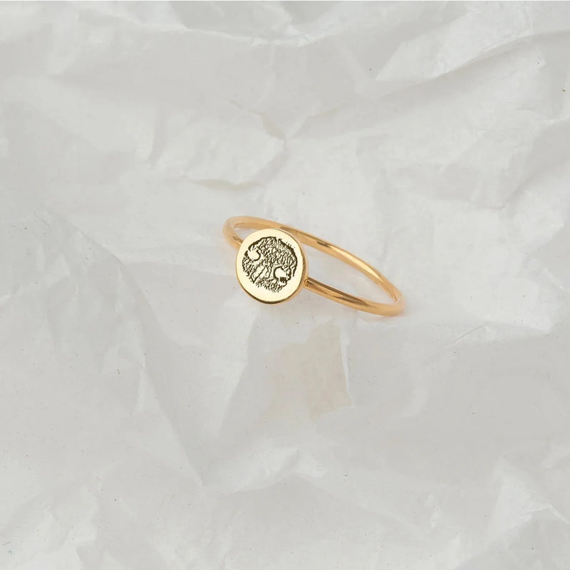 Pet Memorial Gift - Dog Ring - Custom Paw Print Ring - Engraved Nose Print Jewelry - Pet Lover Gift - Gifts for Dog Mom