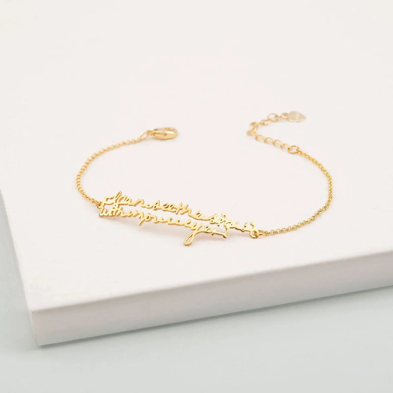 Handwriting Bracelet - Custom Actual Handwriting Jewelry - Handwriting Keepsake Personalized Memorial Gift - Grandma Gift Mom Gift