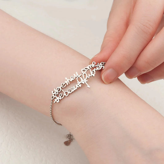Handwriting Bracelet - Custom Actual Handwriting Jewelry - Handwriting Keepsake Personalized Memorial Gift - Grandma Gift Mom Gift