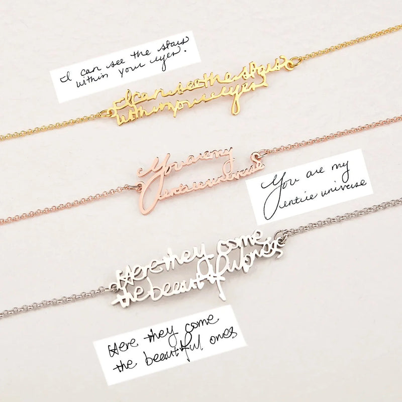 Handwriting Bracelet - Custom Actual Handwriting Jewelry - Handwriting Keepsake Personalized Memorial Gift - Grandma Gift Mom Gift
