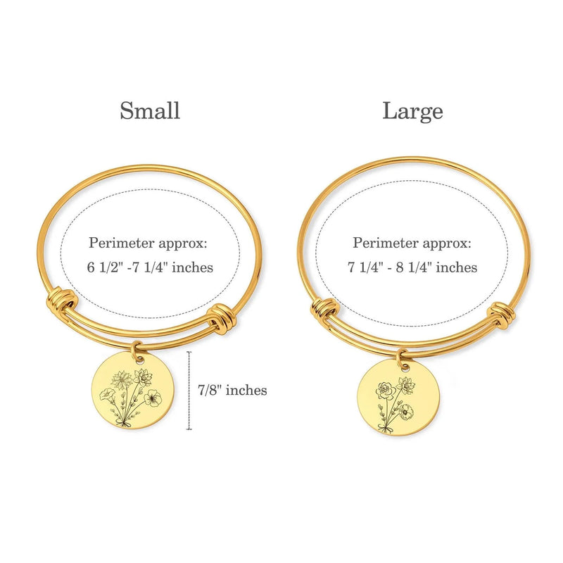 Gift for Best Friend - Birth Flower Bracelet - Combined Bouquet Flower Bracelet Custom - Birth Flower Bracelet Gift for Her