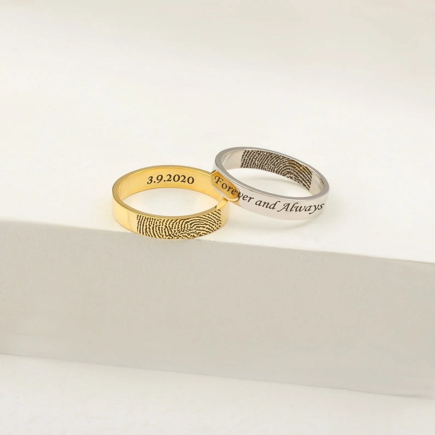 Memorial Gift - Fingerprint Ring - Engraved Ring with Actual Fingerprint - Thumb Print Memorial Jewelry Personalized - Custom Memorial Ring