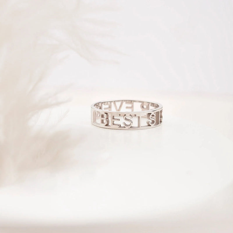 Gold Cutout Ring - Coordinate Ring Custom - Anniversary Ring - Roman Numerals Cutout Ring - Personalized Rings Unique Jewelry