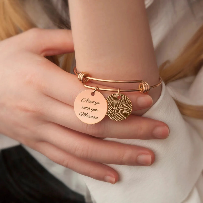 Baby Feet Jewelry Personalized - Engraved Actual Footprint Bracelet - Custom Footprint Bracelet - New Mom Bracelet First Mothers Day Gift