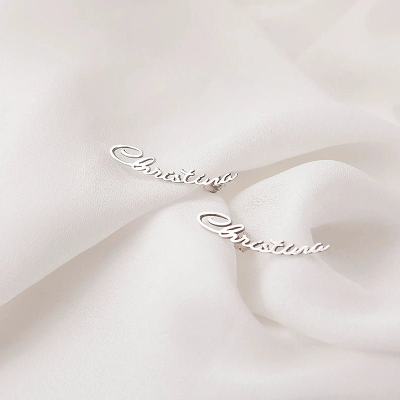 Custom Earrings Gold - Name Earrings - Minimalist Earrings - Personalized Your Name Jewelry - Stud Earring Gift For Her