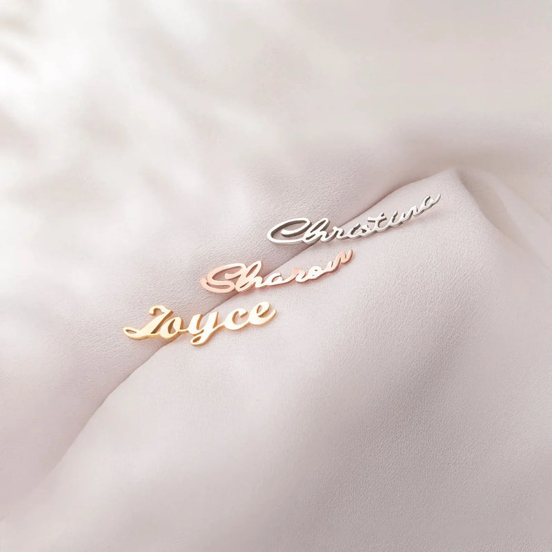 Custom Earrings Gold - Name Earrings - Minimalist Earrings - Personalized Your Name Jewelry - Stud Earring Gift For Her