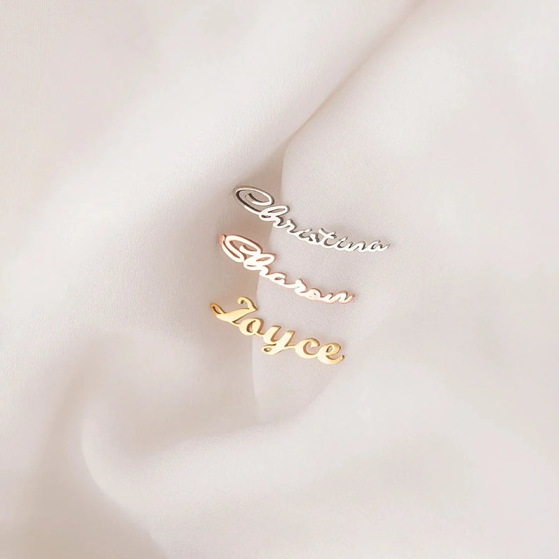 Custom Earrings Gold - Name Earrings - Minimalist Earrings - Personalized Your Name Jewelry - Stud Earring Gift For Her