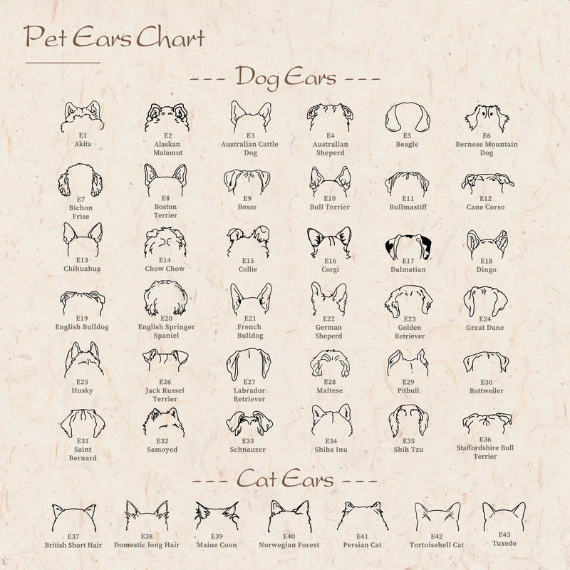 Dog Name Necklace Gold - Engraved Dog Ear Necklace - Pet Necklace Gift for Pet Lovers - Dog Breed Necklace Corgi, Husky, Chihuahua, Pibull