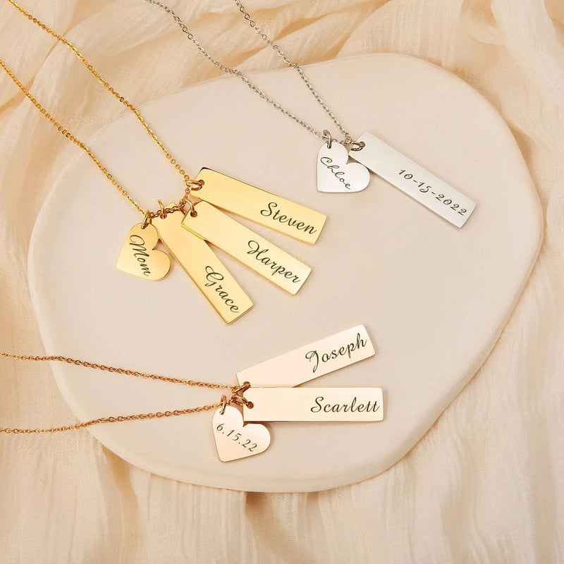 Mom Jewelry with Kids Name - Custom Name Necklace Mom Necklace - Engraved Necklace Multiple Names - Personalized Mothers Day Gift for Her